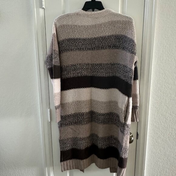 Magaschoni Womens S/P 100% Cashmere Striped Cardigan Sweater - Picture 3 of 7